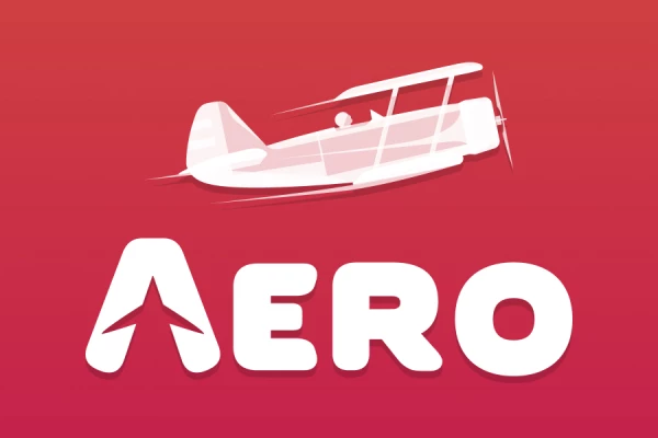 Logotipo da Aero com uma silhueta branca de um avião sobre um fundo vermelho.