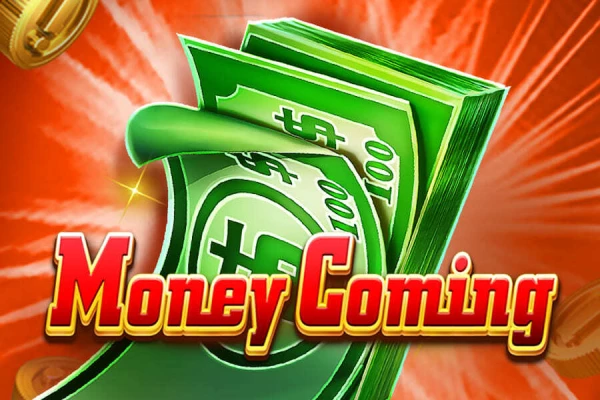 Imagem do 'Money Coming' mostrando um maço de notas de dólar com o texto em destaque sobre um fundo alaranjado radiante.