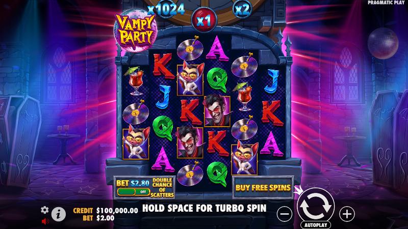 Vampy Party Slot Interface